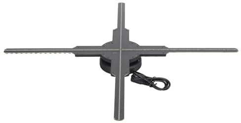 Videoproiettore Olografico 3D, Proiettore Ologramma 3D ABS PC 45 Cm Controllo WiFi 1800x512P con Scheda di Memoria Integrata da 8 GB per Negozio (Spina UE 100‑240 V)