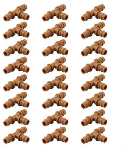 Set di 24 raccordi a T per irrigazione a goccia per tubi da 16 mm, connettori affidabili per soluzioni di irrigazione da giardino e prato