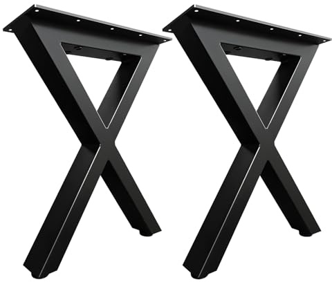 Jahof Tischbeine Metall Schwarz 40 cm, X-Form Tischgestell Verstellbar, Heavy Duty Industrielle Tischkufen für Couchtisch, Schrank, Sitzbank, Sofa, 2 Stück (B30xH40cm)