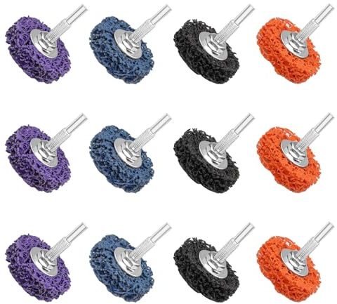BEASAFY 12 unidades CSD disco atornillador inalámbrico, discos abrasivos de 50 mm, disco abrasivo para amoladora angular, disco de limpieza para eliminar el óxido (3 negro, 3 azul, 3 morado, 3 naranja
