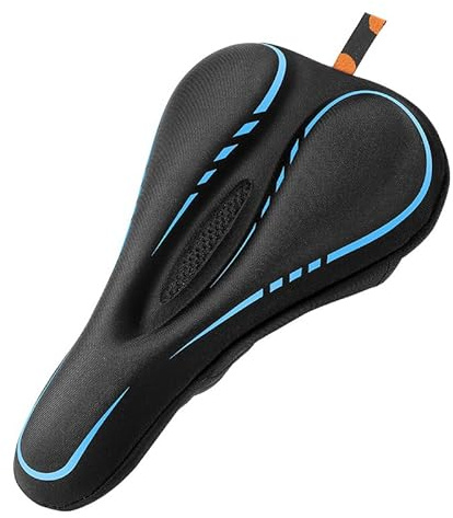 UFDTHCJH Bike Seat Cushion for Haibike Trekking 7.0, Bicycle Seat Pad Gel Padded Comfortable Saddle Cover for Men and Women Shock Absorbing Bike Saddle,C/Blue