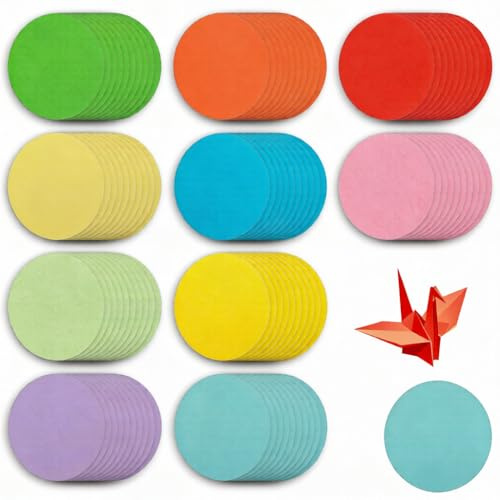 200 Pezzi Cerchi Pretagliati 10 cm Carta Kraft Colorata per Lavoretti Creativi Fai-da-te - Decorazioni Classi Scuola, Progetti DIY Bambini, Scrapbooking, Festa Anniversario