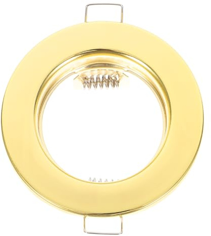 RUNROTOO Anillo embellecedor redondo para focos empotrables - Marco de montaje para luz GU10 con portalámparas MR16 para foco de techo con bombilla halógena MR16 (dorado)