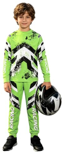 Yruioon Ensemble Maillots Moto pour Enfants Vêtements Cross pour Enfants Tricot Motocross Respirant Et Pantalon Sweat Motocross Vêtements Protection
