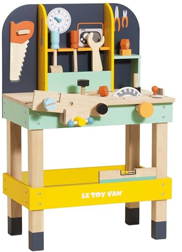 Le Toy Van - Wooden Toy Work Bench Set | Large Educational Construction Set for Role Play | Pretend Play Wooden Tools - Suitable for 3 Year Olds+