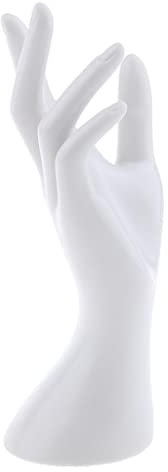 KESOTO Schaufenster Dekohand Präsentationshand Schmuckhand Schmuckhalter Hand (weiblich, 21.5cm) als Ring, Armband, Handschuhe Display Halter Hand - Weiß