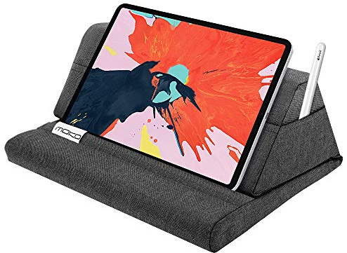 MoKo Tablet Pillow Stand, Soft Bed Pillow Holder for iPad and Tablets Up to 11, Compatible With iPad 10.2, Air 3, Pro 11, Mini 5 4 3, Galaxy Tab S6/S7/S9/S9+, Space Gray