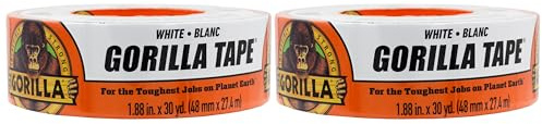 Gorilla Tape, White Duct Tape, 1.88 x 30 yd, White, (Pack of 2)