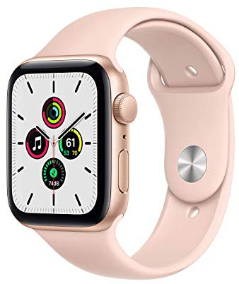 Apple Watch SE 2020 (GPS, 44MM) Boîtier en Aluminium Or avec Bracelet Sport Sable Rose (Reconditionné)