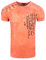 Rusty Neal Herren T-Shirt Oxid Washed Vintage 'ORIGINAL NOS' Tshirt Herren-T-Shirt Knopfleiste Rundhals Stretch 195, Farbe:Orange, Größe S-3XL:M
