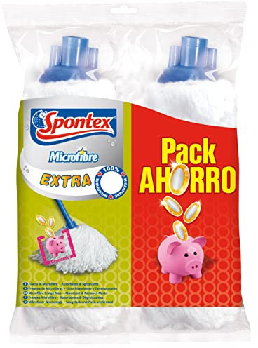 Spontex Extra X2 Fregona de microfibras Pack Ahorro 2 Unidades