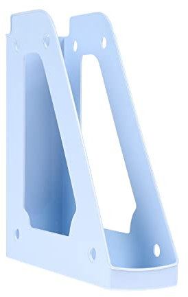 DONAU 7462101PL-10 Stehsammler Modernes Design/ 1 Stück / A4 - Blau Pastellfarbe/Durchbrochen/PP/Kunststoff/Schreibtisch-Organizer für Zeitschriften