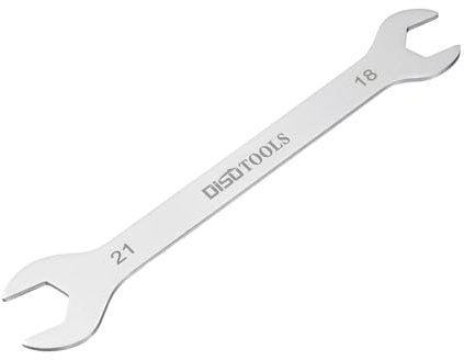 sourcing map Thin Open End Wrench 18mm x 21mm Metric Sandblasting Plated 3cr13 Stainless Steel, Double Ended Slim Spanner for Household Maintenance and General Repairs