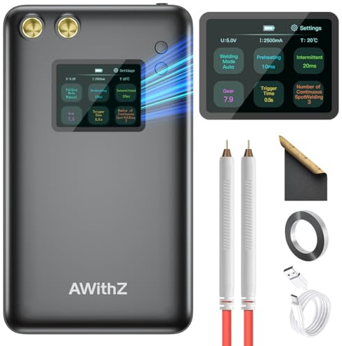 Punktschweißgerät,AWithZ Akku Punktschweißgerät 11000mAh,Großer Bildschirm,Mehrsprachige Intelligente Benutzeroberfläche, für die Reparatur von Präzisionsinstrumenten und Akkus (U3)