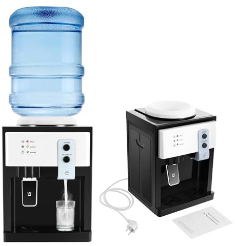 Elektrischer Wasserspender, 500W + 75W Heißwasserspender mit Wasseranschluss, Water Dispenser für 3,5L, 5L, 10L, 18L Wasserfässer, 27 * 24 * 36cm Wasserspender für Trinkwasser