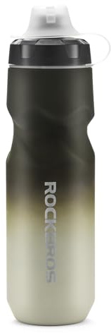 ROCKBROS Bidón de Ciclismo 600ML 750ML, Botella de Agua Antideslizante con Apertura Grande, Botella para Deportes Bicicleta Gimnasio Correr Gym