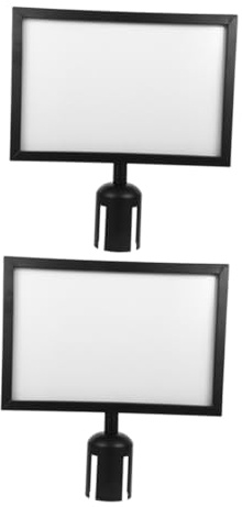 FUNOMOCYA Supporto per Cartelli Barriera 2 Pezzi in Acciaio Inox Nero, Facile da Montare, Design Elegante per Uso Esterno in Centri Commerciali e Spazi Pubblici