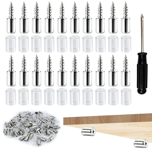 80 Stück Regalbodenträger, Bodenträger für Einlegeboden Halter mit Gummischutz, Regalbodenhalter Selbstschneidende Schraube für Möbel, Schränke, Kleiderschränke, Bücherregale