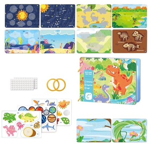 Libro Di Attività Per Bambini - Giocattolo Cognitivo Educativo | Prenota Giocattoli Sensoriali - Per La Ricreazione Bambini Intrattenimento Curiosità Divertimento Casa Famiglia Coperto Età 1-5 Ragazze