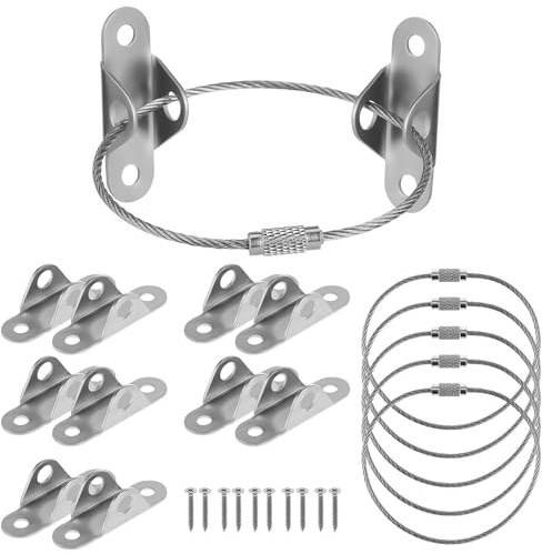 HOMSFOU 6 Sets Wall Mount Furniture Anchor Straps for Proofing and Earthquake Safety, Cold-Rolled Steel Anti-tip Furniture Safety Straps with Lasting Protection for Bookshelves