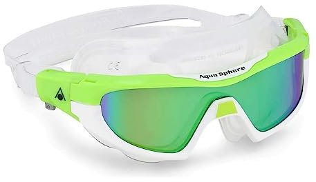 Aqua Sphere Vista Pro | Verspiegelte Schwimmmaske für Triathleten und Schwimmer, Farbe:grün