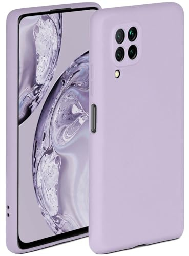 ONEFLOW Mjukt fodral kompatibelt med Huawei P40 Lite-silikonskal, upphöjd kant för skärmskydd, två lager, mjukt mobiltelefonfodral – matt syren