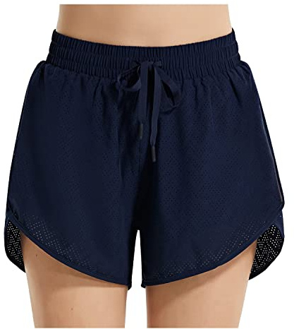 baleaf Bañador para Mujer UPF50+ de Secado rápido, protección UV, con Bolsillo, con Malla Azul Oscuro, 7,6 Cm M
