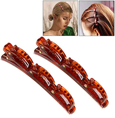 Uposao Lot De 2 Barrettes à Cheveux pour Femme, Bandeaux à Cheveux Double Couche Pinces à Cheveux Tressées Cheveux Cassés Pinces à Cheveux Accessoires De Coiffure pour Femmes, Filles