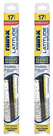 Rain-X 810203 Latitude 2-In-1 Water Repellent Wiper Blades, 17 Inch Windshield Wipers (Pack Of 2), Automotive Replacement Windshield Wiper Blades With Patented Rain-X Water Repellency Formula