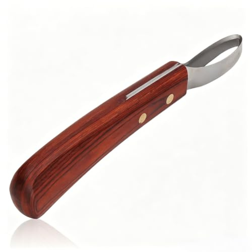 Cuchillo Para Pezuñas, Cuchillo Para Pezuñas Con Bucle, Cuchillo Para Recortar Pezuñas De Acero Inoxidable Con Mango De Madera, Tijeras Para Pezuñas Ovaladas Para Caballos, Burros