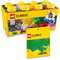 Lego Classic Building Blocks Box Medium + Green Lego Plate: Storage Boxes & Lego Plates Bundle, Stone Box with Building Plate, Building Blocks Box and Baseplate for Children from 4 Years - Lego