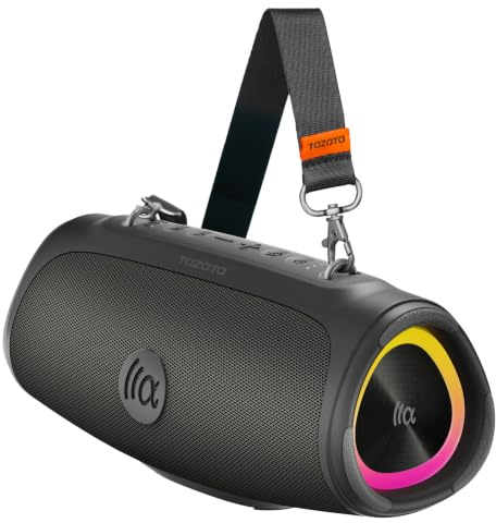 TAZATA Portable Loud Bluetooth Speaker, 60W Large Subwoofer Speakers Wireless Bluetooth 5.3 with Powerbank USB Charge Out,Rugged Outdoor for Party,Beach,Golf,Pool,Shower,Valentines Day Gifts