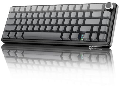 MAMBASNAKE X ATTACK SHARK X66 65% Tastiera Meccanica Wireless Con Manopola, Tastiera Hot Swap RGB Gaming Keyboard 60 Percento, BT/2.4G/USB-C,Linear Switch,Tasti PBT Stampati Lateralmente-Moonlit Night
