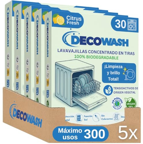 Détergent Lave-Vaisselle en Feuilles Écologiques (Jusqu’à 300 Lavages) – Sans Plastique, Phosphates ni Chlore. Biodégradable, Végan et Sûr. Nettoyage, Brillance, Protection & Anticalcaire