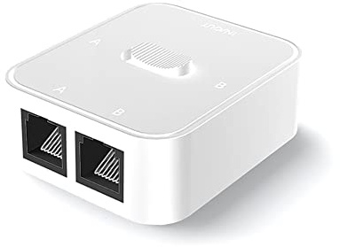 Qusedwey de Conmutador LAN CAT6 RJ45 de 2 Puertos 1000 Mbps 2 en 1 Salida / 1 en 2 Salidas 2 en 1 Salida Divisor de Red RJ45