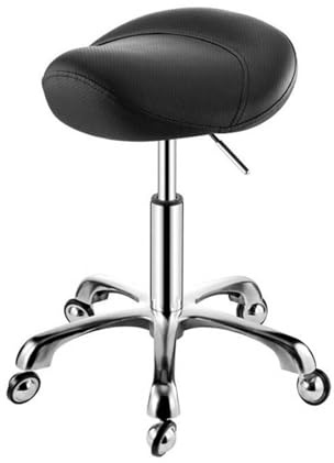 Generico Sgabello ergonomico oscillante, sedia girevole regolabile con idraulico, for parrucchiere, salone di bellezza, laboratorio, odontoiatria, ufficio, casa(Black)