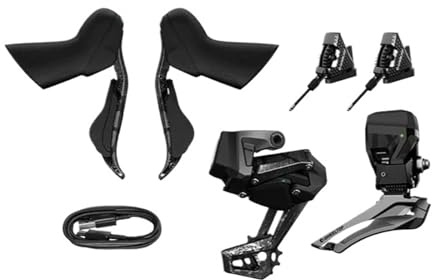 RVIFY Fahrrad Kassette MTB Freilauf EDS TX Kabellose elektronische Schaltgruppe Carbonfaser-Felgenbremse 7-14-Gang Leichtes Rennrad-Schaltsystem(TX-RA7000-GS)