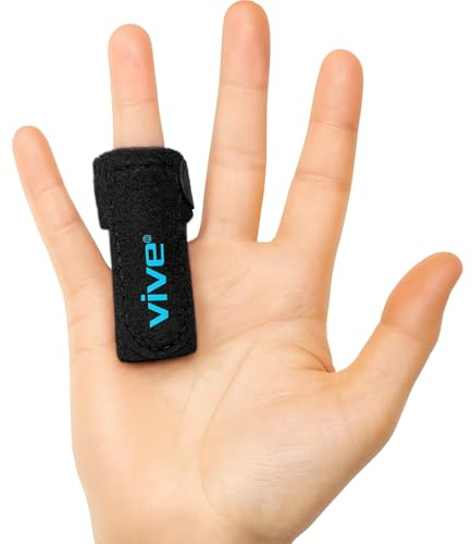 Vive Trigger Finger Splint - Support Brace for Middle, Ring, Index, Thumb and Pinky - Straightening Curved, Bent, Locked Stenosing Tenosynovitis Tendon Lock Release Knuckle Stabilizer - HSA/FSA