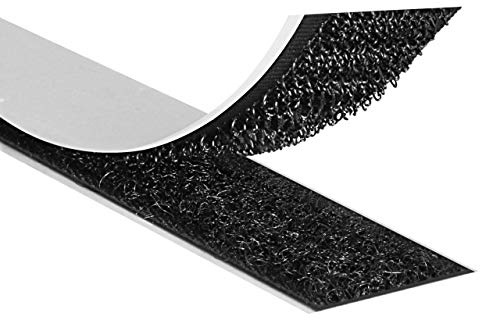kardborrband självhäftande, set 20 mm x 8 m svart