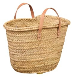 Cesteria Aparici - Capazo de palma con asas cortas beige para customizar nº-9 (50x25x31, Asas Cuero Beige)