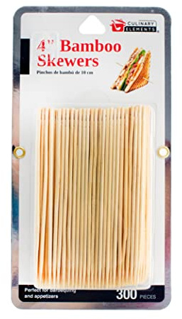 Jacent 4 Inch Appetizer Bamboo Skewers. 300 Count per Pack, 1-Pack