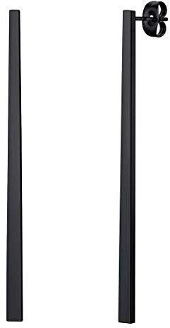 FindChic Pendientes Mujer Acero Inoxidable Pendientes Largos Hipoalergénicos con Colgante Barra Geométrica Minimalista Plateada/Dorada/Negra Regalos para Mujer Chica Hombre con Caja de Regalo