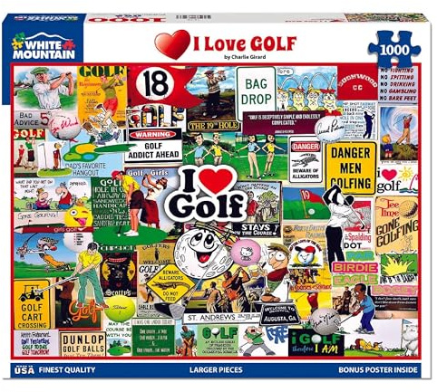 White Mountain Puzzle I Love Golf 1000 Piece Jigsaw Puzzle 610 x 760mm