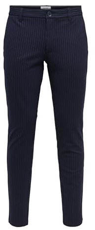 ONLY & SONS Herren Onsmark Pant Stripe Gw 3727 Noos Hose, Night Sky, 36W 32L EU
