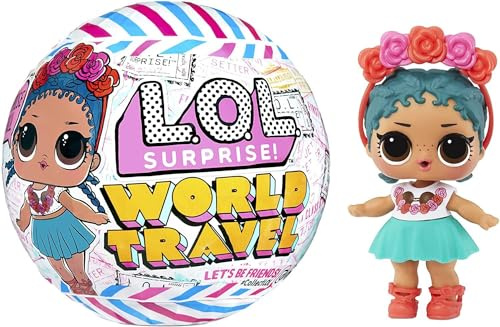 L.O.L. Surprise! LOL Surprise World Travel Tots Muñeca de Moda con 8 sorpresas Que Incluyen un Mensaje Secreto, Ropa, Accesorios y más - Surtido Aleatorio - para coleccionar - Edad: 4+ años