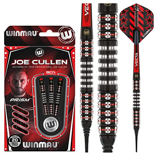 WINMAU Joe Cullen Ignition 20 Gramm Profi Softip Wolfram Dartpfeile mit Flüge und Stiele (Wellen)