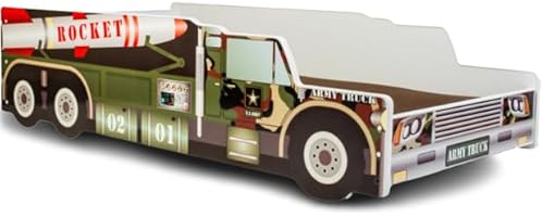 Kobi Lit Simple Enfant Militaire 160 avec Matelas