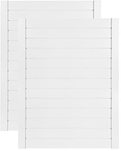 Lamellentüren Holz 2er Pack 594x766 mm | Holztür aus massiver Kiefer mit MDF Lamellen | Möbelfronten für kreative Renovierung | Lamellentür für Garderobe, Küche oder Wohnzimmer | Weiß lackiert