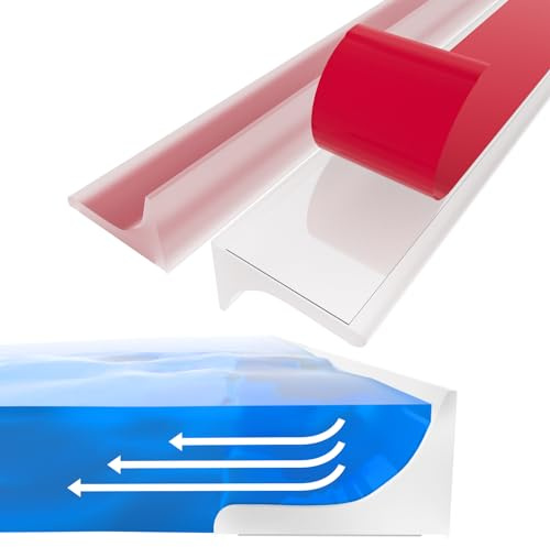 Schwallschutzleiste Dusche Selbstklebend, Silikon Wasserstopper Dusche Schwallschutz, Selbstklebende Duschschwelle Duschdichtung, TüRdichtung Duschwasserstop für Rahmenlose Duschtür (Transparent, 2M)