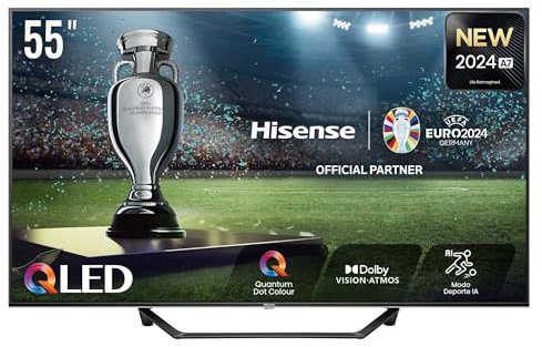 Hisense 55 inch Smart TV 55A7NQ QLED 4K UHD, Dolby Vision Atmos, AI MEMC Sport Mode, HDR, VIDAA with Youtube, Netflix, Disney+, Channel +(2024 Model)
